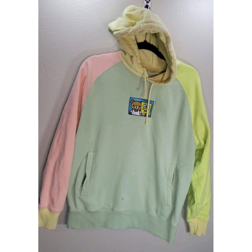 Teddy Fresh x SpongeBob‎ SquarePants Colorblock Hoodie Pastel Green Pink...